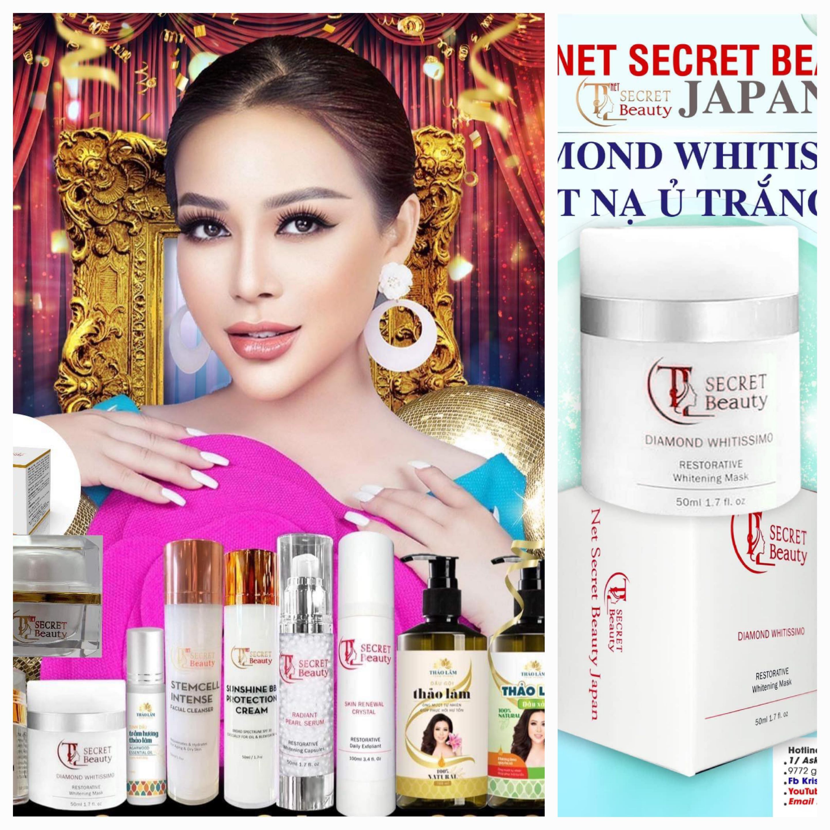 Dưỡng trắng da với mặt nạ DIAMOND WHITISSIMO RESTORATIVE WHITENING MASK 