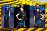 Vedette Lê Hoàng Phương catwalk với đầm thổ cẩm xuyên thấu của NTK Vũ Việt Hà