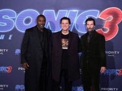 Keanu Reeves, Jim Carrey hội ngộ trên thảm đỏ công chiếu Nhím Sonic 3 tại London