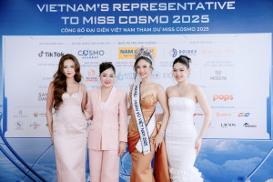 Hoàng Thanh Nga rạng rỡ tại lễ công bố Miss Cosmo